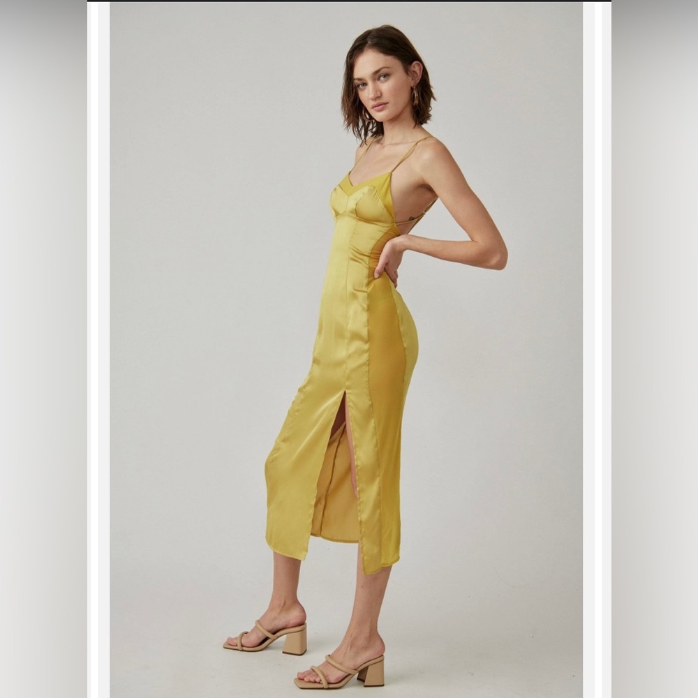 free people city cool midi slip dress - bitter oil